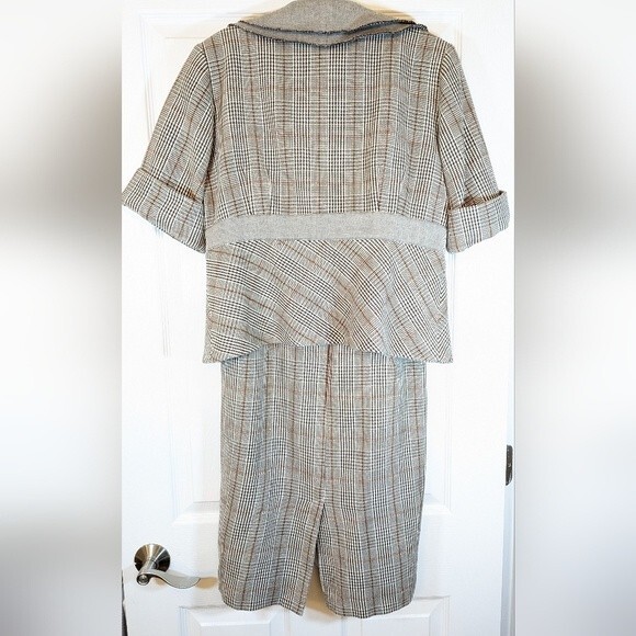 Jennifer Reale Design sleeveless dress & short sleeve fitted Jacket gray size 14 - Picture 2 of 14